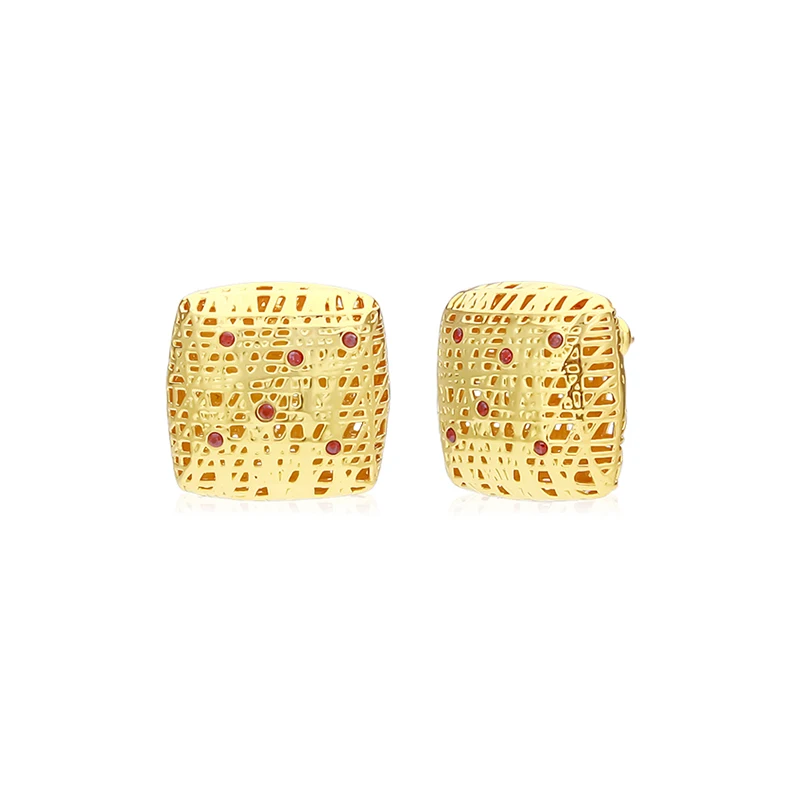 IVOG Hollow Out Brilliant Zircon Design Earring For Women Gold Color Elegance Earring Fashion Jewelry Official Flagship Store