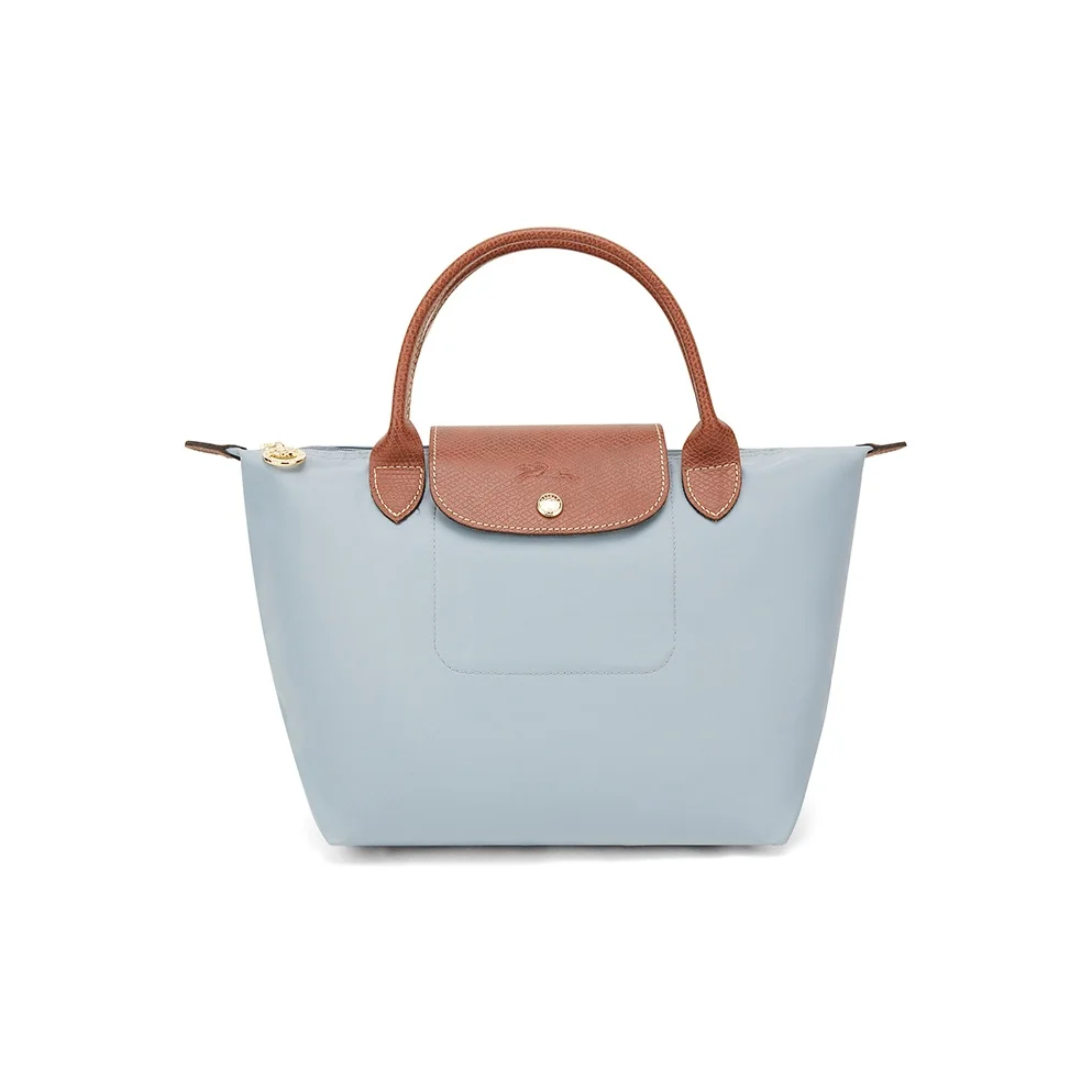 LONGCHAMP Le Pliage Zip Closure Recycled Nylon Canvas Handbag Small Women's Steel Gray L1621089P80