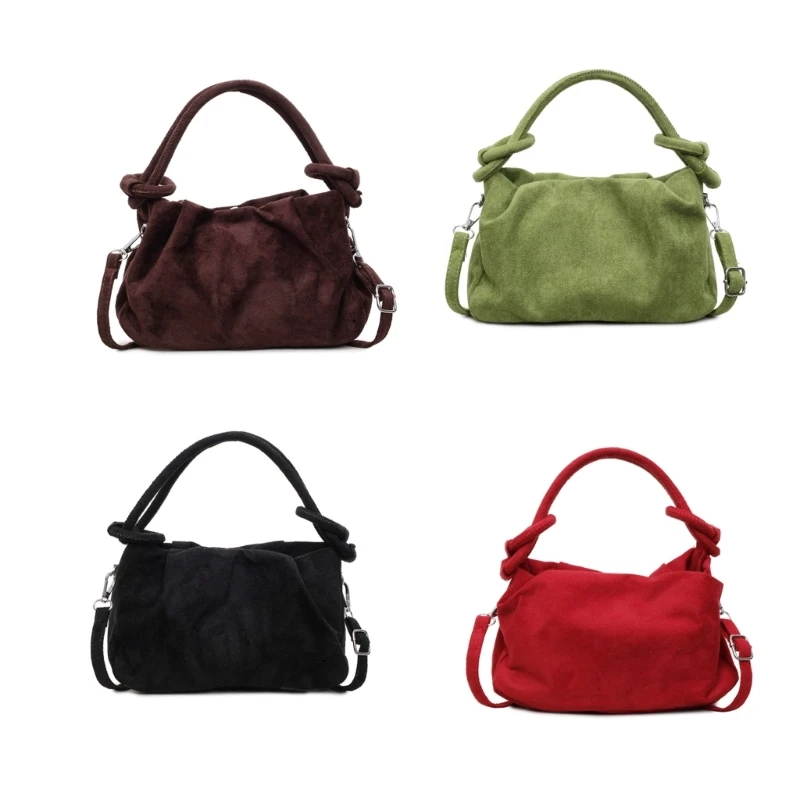 X7XC Faux Suedes Satchel Handbags for Women Toted Shoulder Bag Small Crossbody Bag Purse Top Handle Bag with Removable Strap