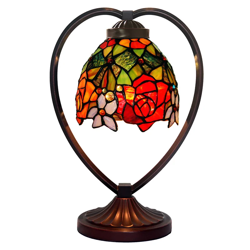 

Rose, American, creative, bedroom, bedside, glass, decoration, heart, desk lamp