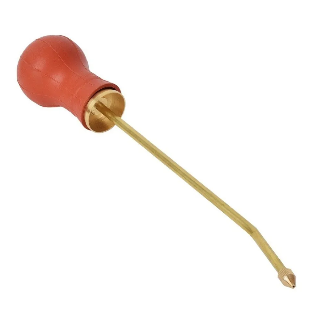 Durable Manual squeeze Bulb Duster Brass Tube Rust Proof Silicone Powder Duster Lasting Long Bent Insecticide Applicator Ants