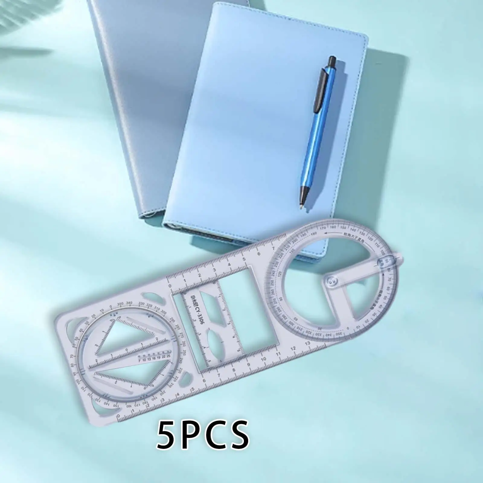 مسطرة هندسية محمولة لفنانين المكاتب ، قالب رسم ، صانع نمط ، 5 قطعة