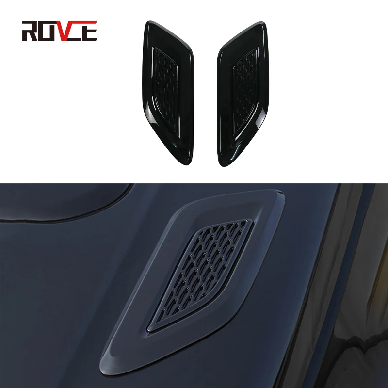 Car Glossy Black Bonnet Dummy Scoop Hood Air Vent Grilles For Land Rover Discovery 5 L462 2017+