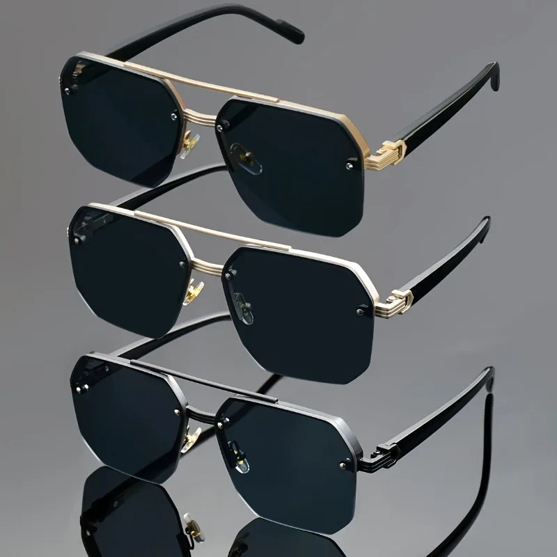 

3 шт., модные квадратные солнцезащитные очки-пилоты для велоспорта, женские большие солнцезащитные очки с двойным мостом, большие солнцезащитные очки унисекс, очки UV400