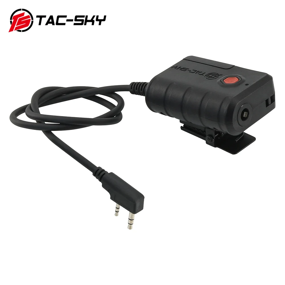 TS TAC-SKY-Tactical Headset Cabo de Extensão, Adaptador PTT, 7.0mm Plug com Bluetooth para COMTAC, AMP, Marshall etc Série Headsets