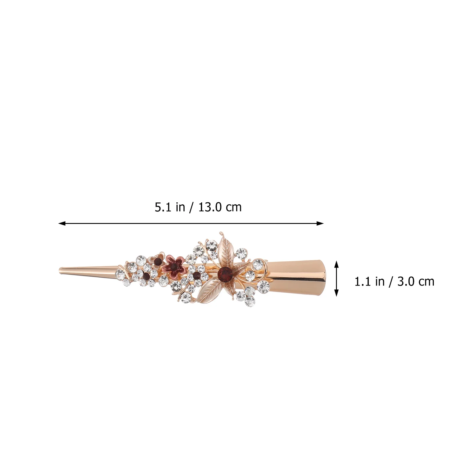 Hair Duckbill Clip Women Floral Headdress Rhinestone Coil Hair Clip Metal Hair Barrette Alligator Hairpin For Girl Hair Decor