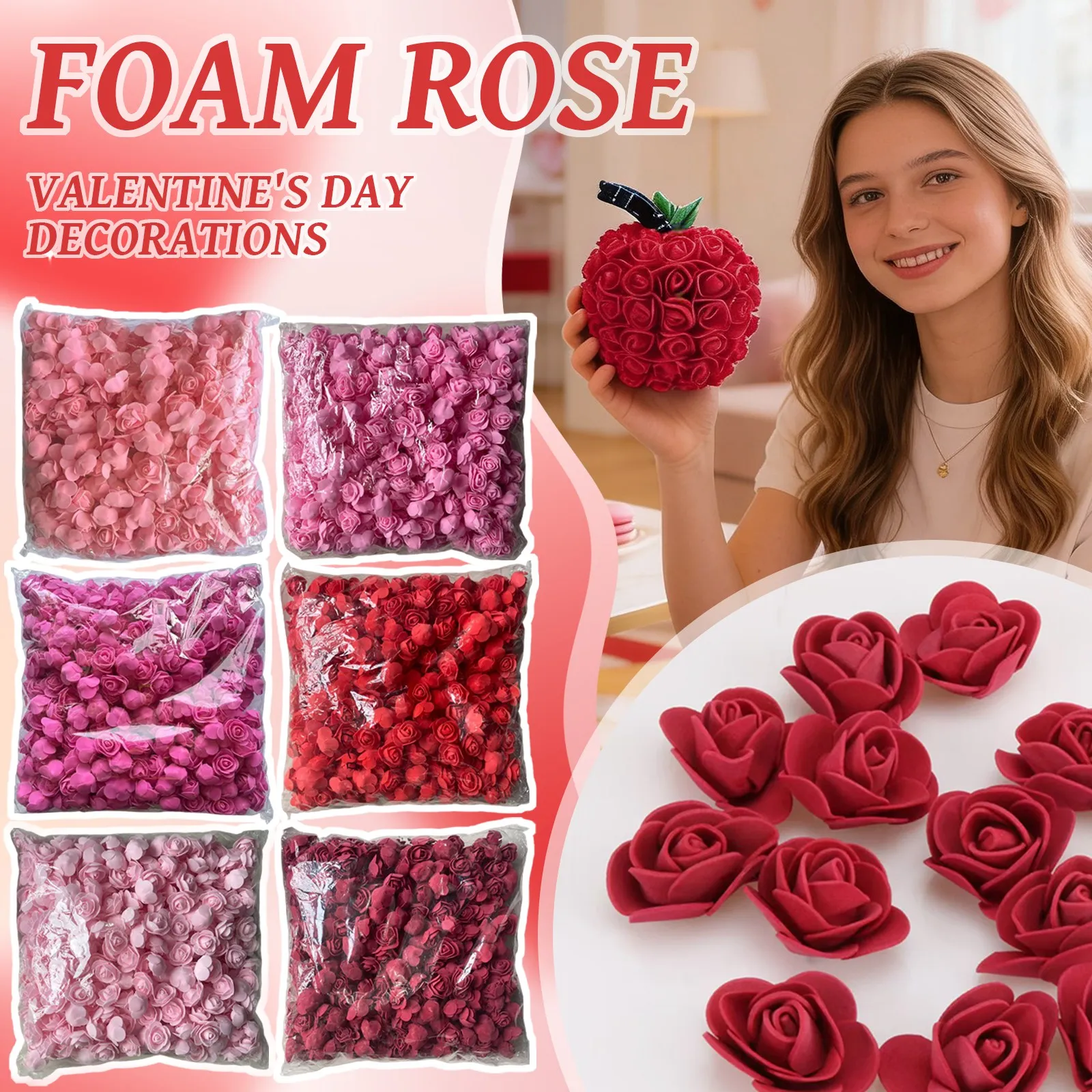 

500 шт. 3 см искусственная голова розы, искусственные цветы из пенопласта, цветы розы для свадьбы, дня рождения, украшения дома, сделай сам, поделки, подарок