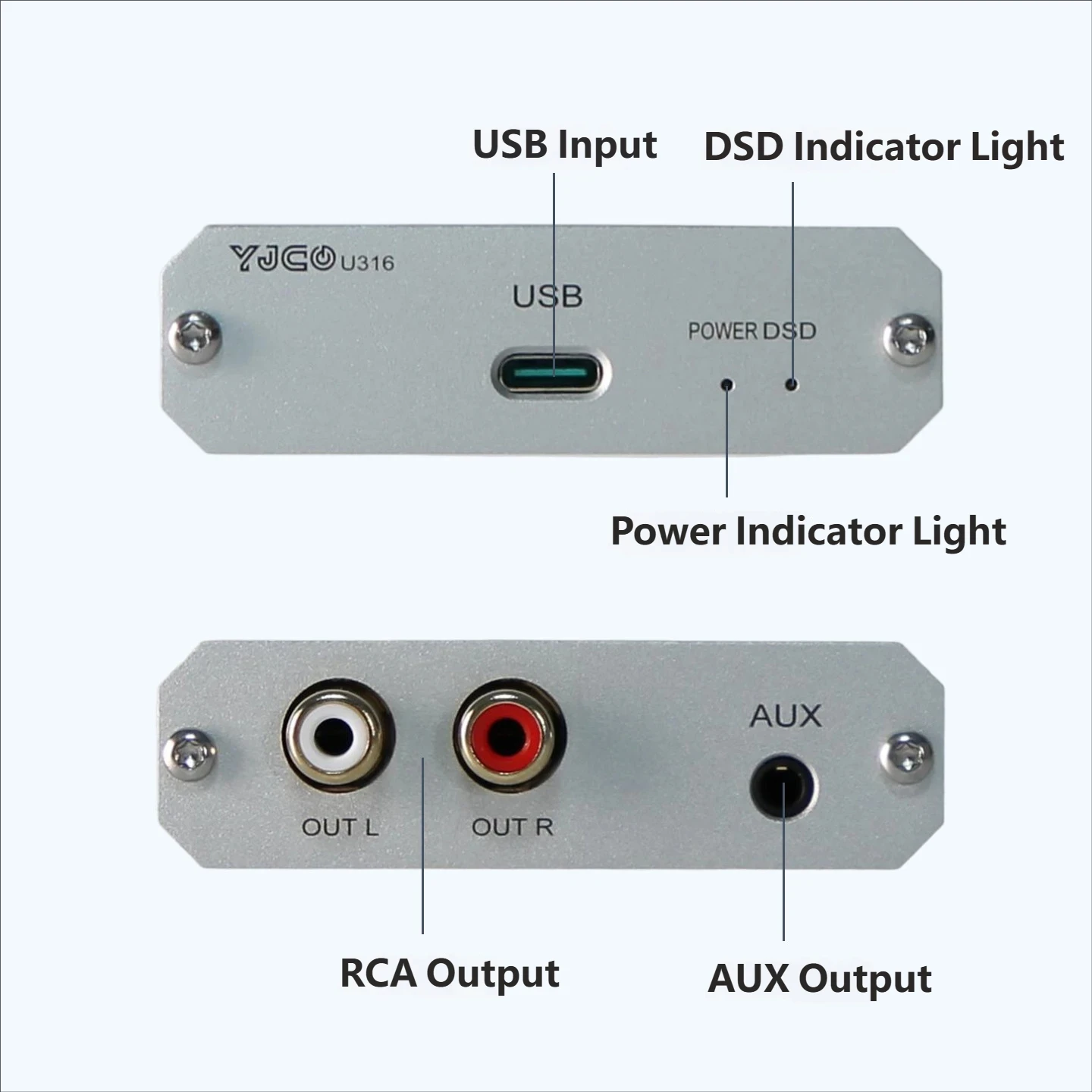 Immagine 4: YJCO Decoder HiFi ES9039Q2M Interfaccia Digitale XMOS XU316 DAC Audio USB DSD512 PCM 24BIT 768K
