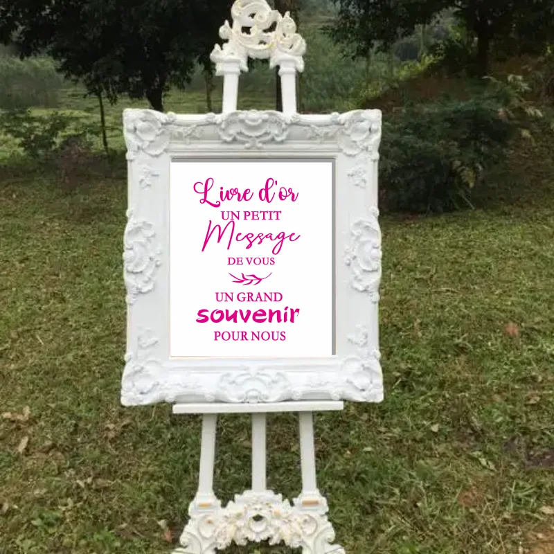 Wedding Sign Livre d'or Vinyl Decals Message And Souvenir Wedding Board Stickers Personalized Texts Stickers Mariage Decor #504