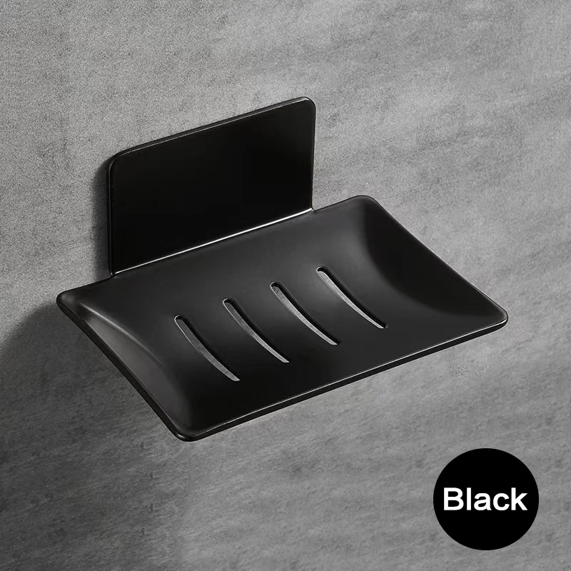 Caixa de sabonete para banheiro, saboneteira, rack de armazenamento sem perfuração montado na parede, drenagem, lavatório de banheiro, armazenamento de parede