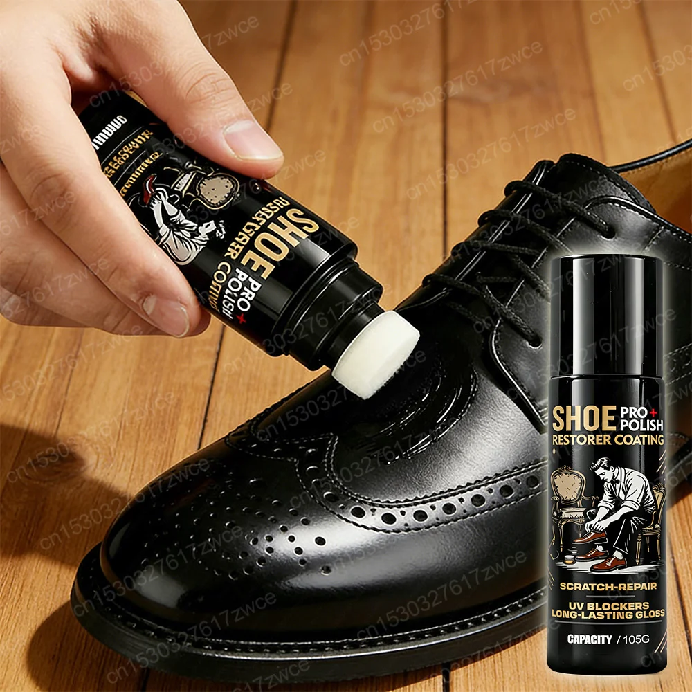 Restaurador de Cuero para Zapatos, Abrillantador, Cera Renovadora para Bolsos y Zapatos, Agente de Recubrimiento, Restaurador del Brillo Negro, Pulimento para Plástico