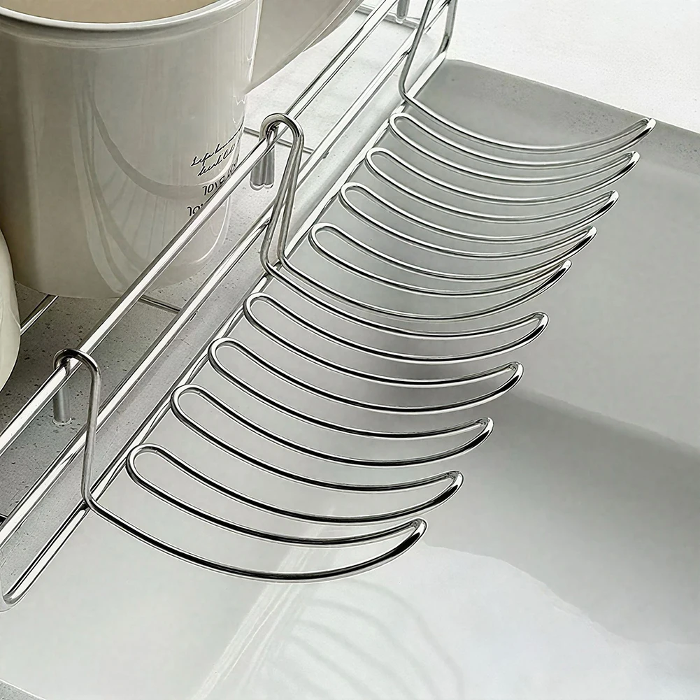 2pcs Stainless Steel Dish Drying Sponge Rack Sink Expansion Hanging Rack Storage Basket Kitchen Sink Organiser Draining Rack