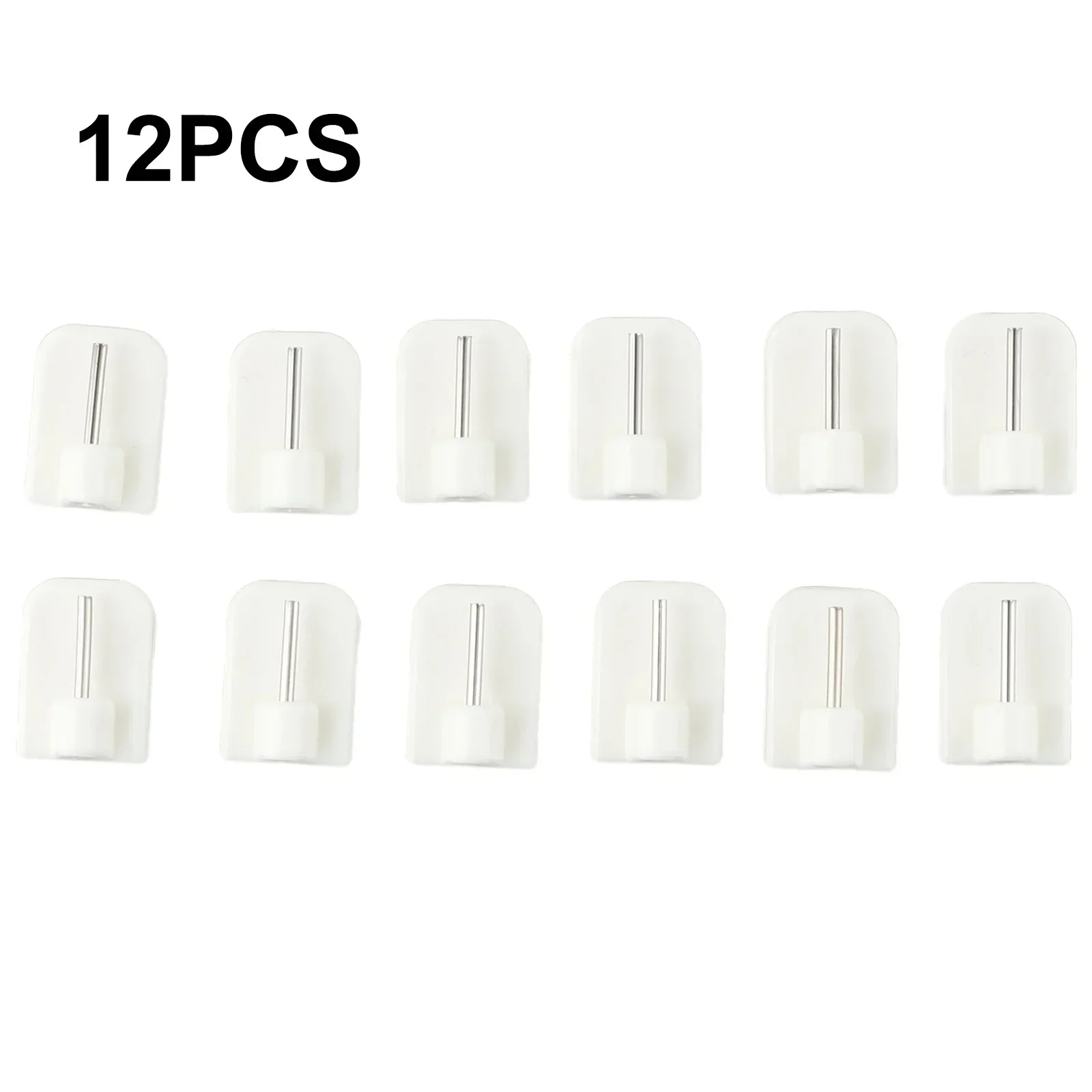 4/8/12Pcs Curtain Hooks Self-adhesive Hooks Curtain Rod Hook Bracket White Home Decor Hook Storage Accessories Easy To Install