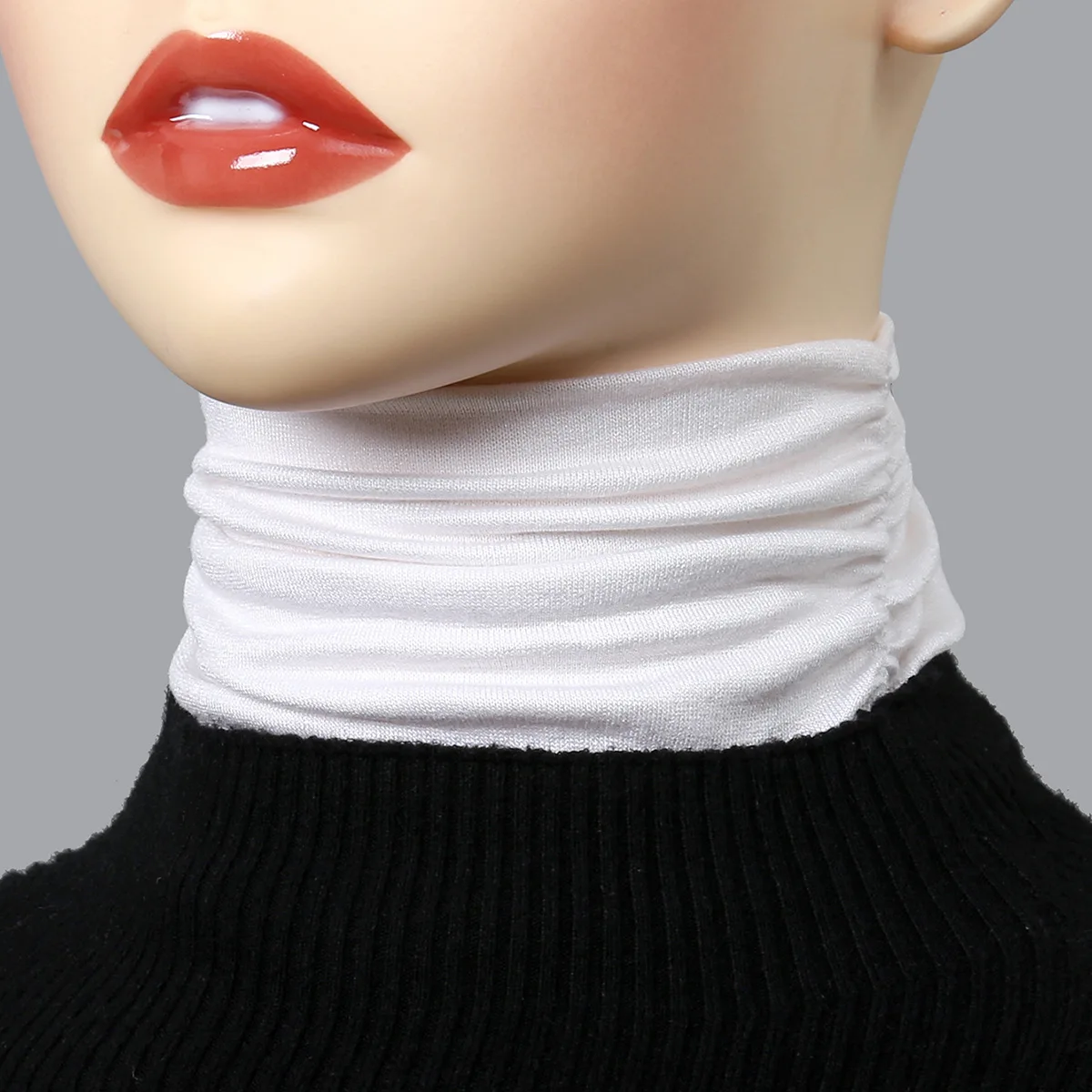 2/Stücke Einfarbig Modal High Nack Gefälschte Kragen Weiche Falsche Kragen Für Frauen Einfarbig Elastische Jersey Abnehmbare kragen Hijab