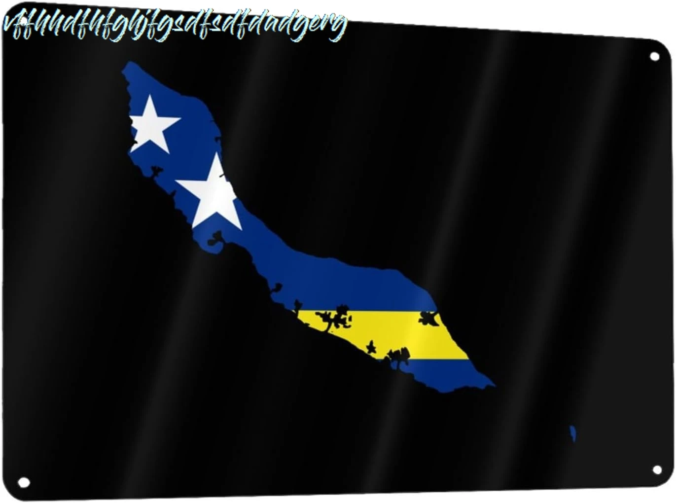 Curacao Flag Map Metal Sign, 8x12 Inch Metal Wall Art Signs Cover Aluminum for Men/Women/Indoor/Outdoor sign
