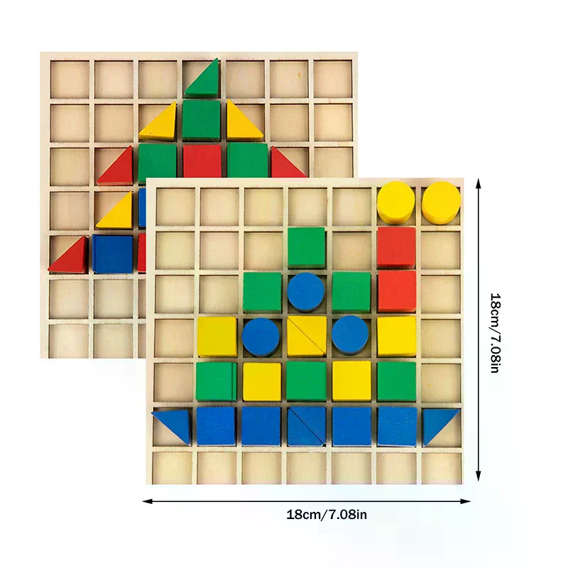 나무로 만든 창의적인 블록 퍼즐 어린이 몬테소리 색상 모양 맞추기 조기 교육 교구 어린이 지능 게임