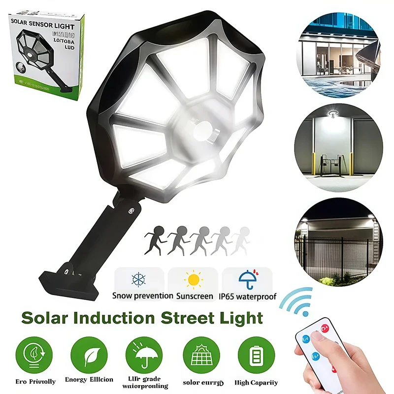 IP65 مقاوم للماء ضوء الشمس 168 LED محس حركة 6500K كول الأبيض السيارات الغسق إلى الفجر نظام الإضاءة الأمنية للخارجية #1