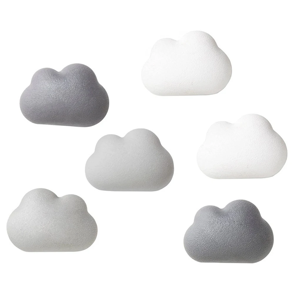 6 ชิ้นการ์ตูน Cloud Shape แม่เหล็กกระดานข้อความแม่เหล็กตู้เย็นตกแต่ง