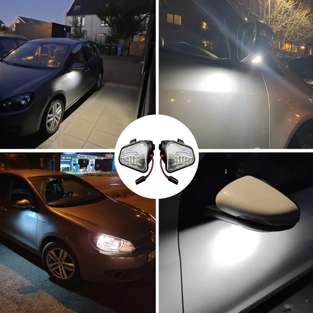1 زوج Canbus الجانب مرآة البركة أضواء ل Volkswagen VW باسات B7 EOS CC شيروكو جيتا ترحيب مصباح مرآة ضوء ل باسات CC
