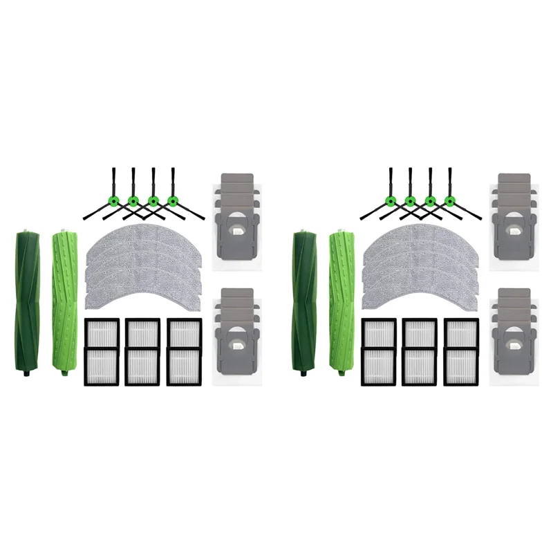 

【Минималистский】2 комплекта для Irobot Roomba Combo 10 Max, аксессуары для роботов-пылесосов, основная щетка, фильтр Hepa, швабра, тряпка, сменный мешок для пыли Pa