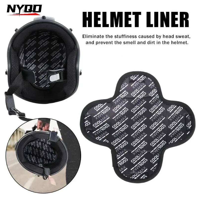 Motorcycle Helmet Insert Liner Cap Cushion Pad Breathable Quick-drying Sweat Wicking Helmet Insulation Lining Moto Black Capacet