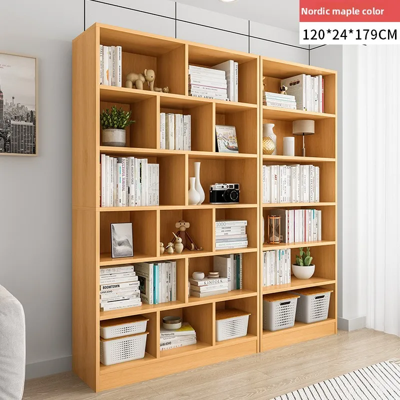 Bookshelf household modern simple floor against the wall large capacity storage shelf living room display cabinet study