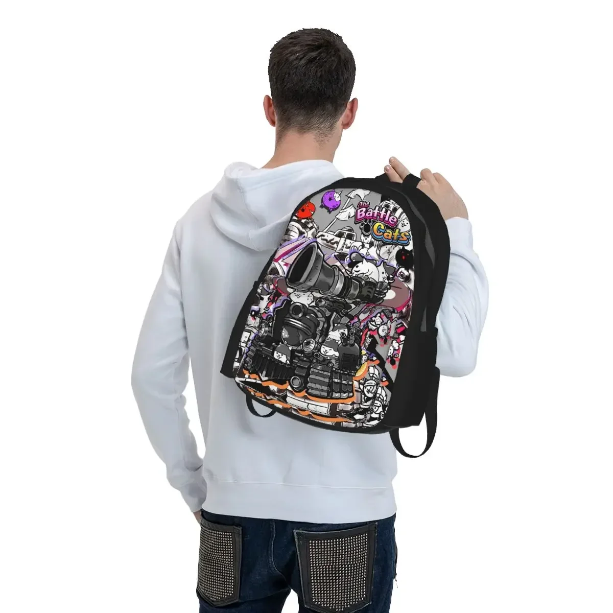 Battle Cats Siege Engine Student Backpack School Bag Hiking Travel Daypack for Boys Girls Bookbag Shoulder Bags