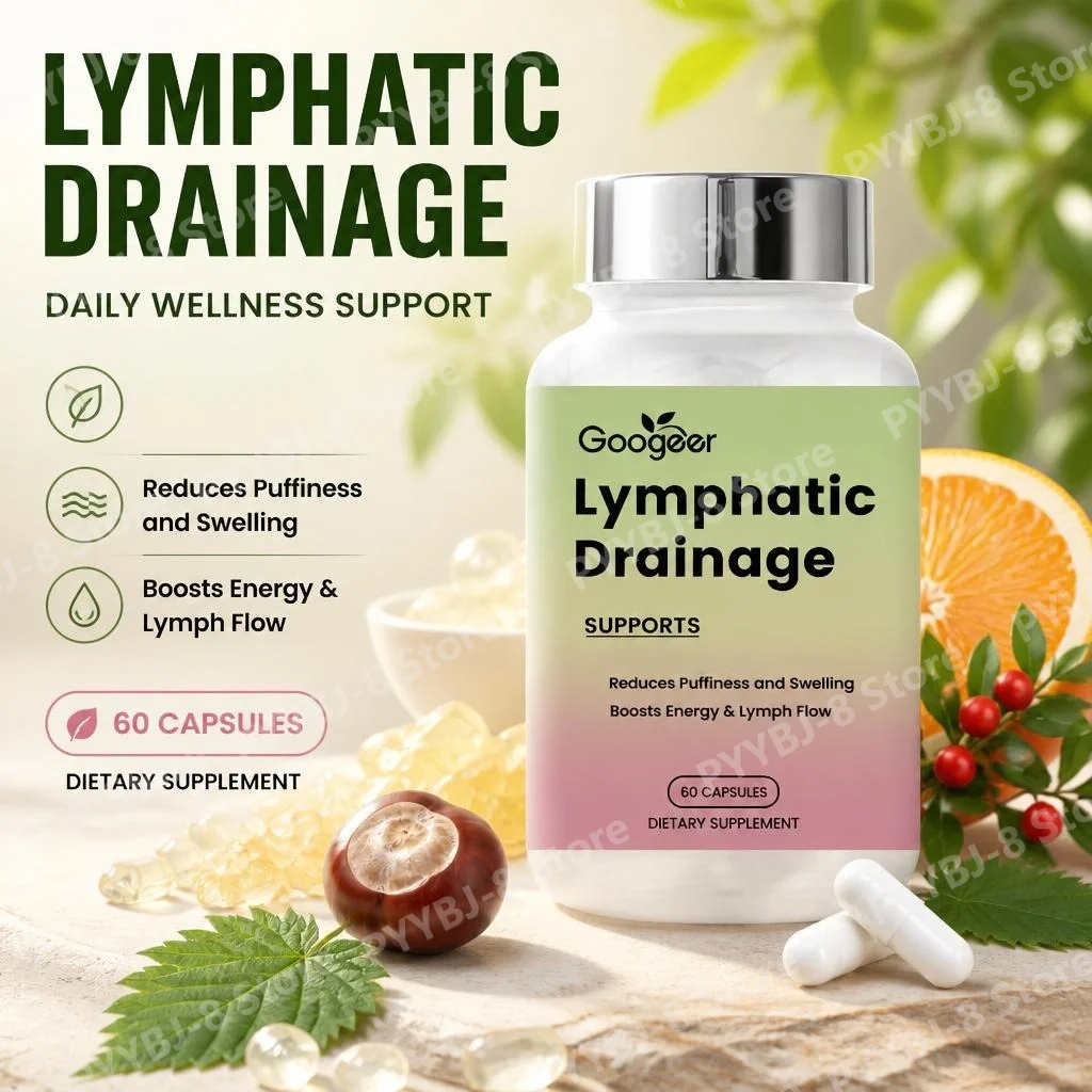 Googeer Lymphatic Drainage Capsules with Diosmin and Hesperidin Supports Healthy Lymph Flow and Digestive Immunity 60 Capsules