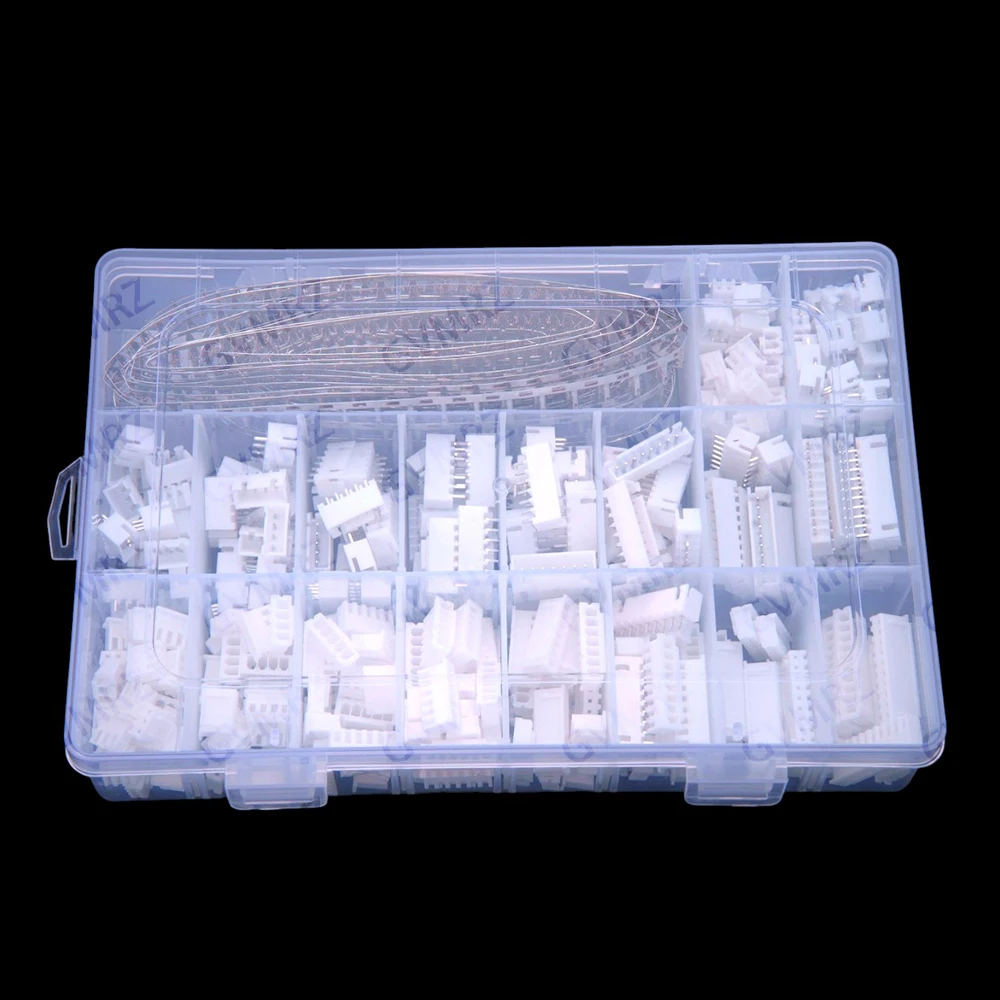 1270PCS 2P-5P XH2.54mm pitch 2p  5p male plastic shell female straight pin circuit board terminal block set 3p 4p