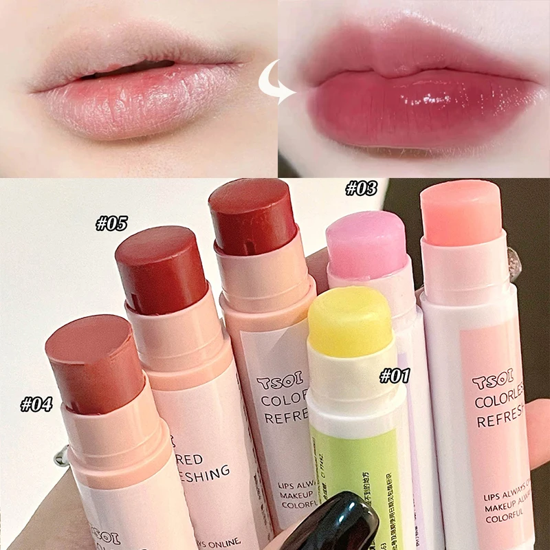 Bálsamo labial de colores de 6 colores, tinte labial hidratante de larga duración, resistente al agua, nutritivo, maquillaje para niñas, cosméticos