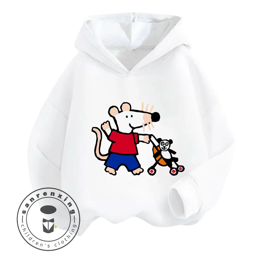 2024 Hot Cartoon Maisy Spring and Autumn Cotton 3-14 Years Old Boys and Girls Children Youth Fashion Sunshine Sports Hoodie