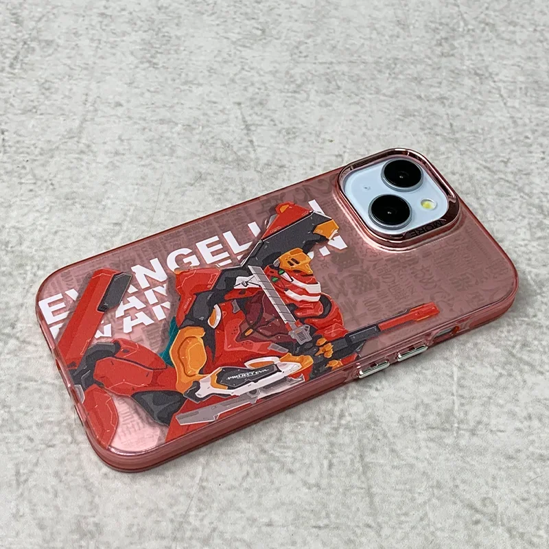 Neon Genesis Evangelion Is Suitable for IPhone15 ProMax Phone Case Electroplating Color Silver Personalized Anti Drop Protection