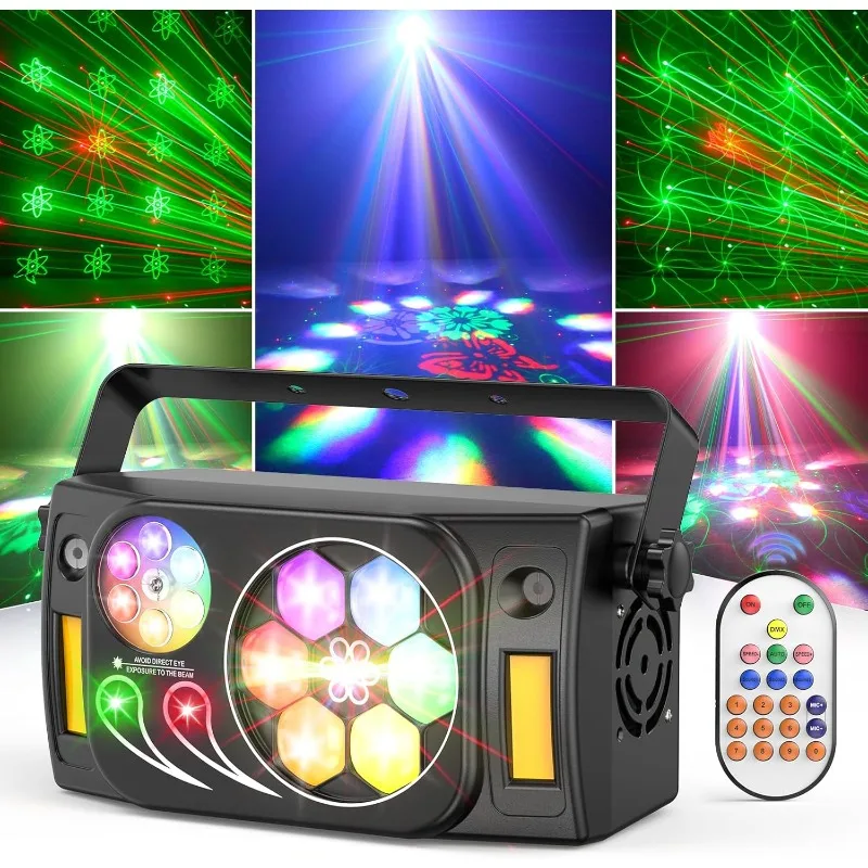 

Dj Party Lights 80W, 6 в 1 светодиодный светильник Bee Eye Rotation Disco Ball Party Light Dj Disco Lights сценическое освещение с дистанционным управлением Patter