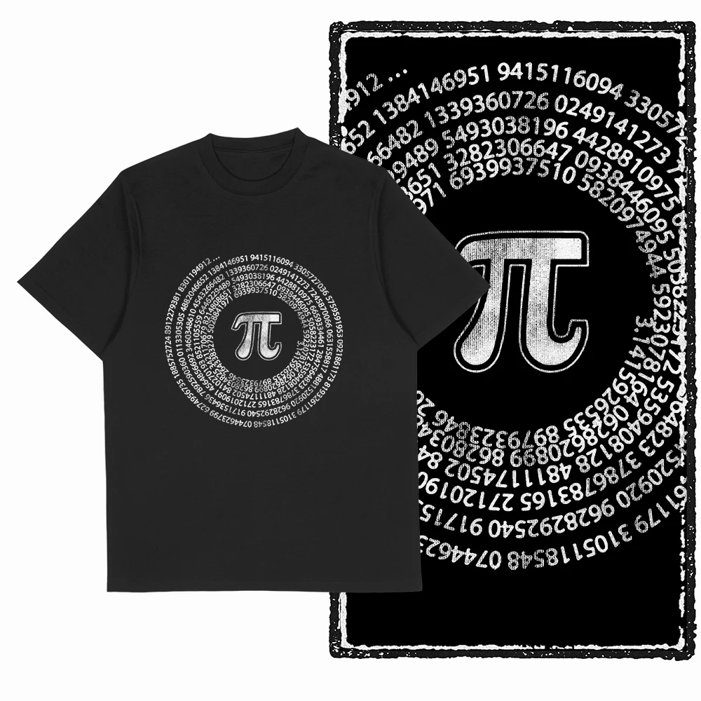 Coolmind SC 100% Cotton Math Lover Pai Graphic T Shirt For Men Cool Math Big Size Vintage Black Men's Novelty Tee Shirt