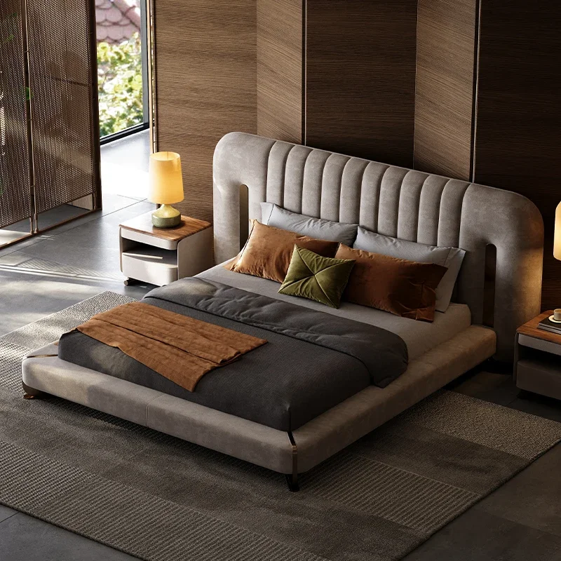 Comfortable Adult Bed Salon Quality Light Luxury Bedroom Double Bed Modern Unusual Wedding Romantic Beliche Hotel Furniture