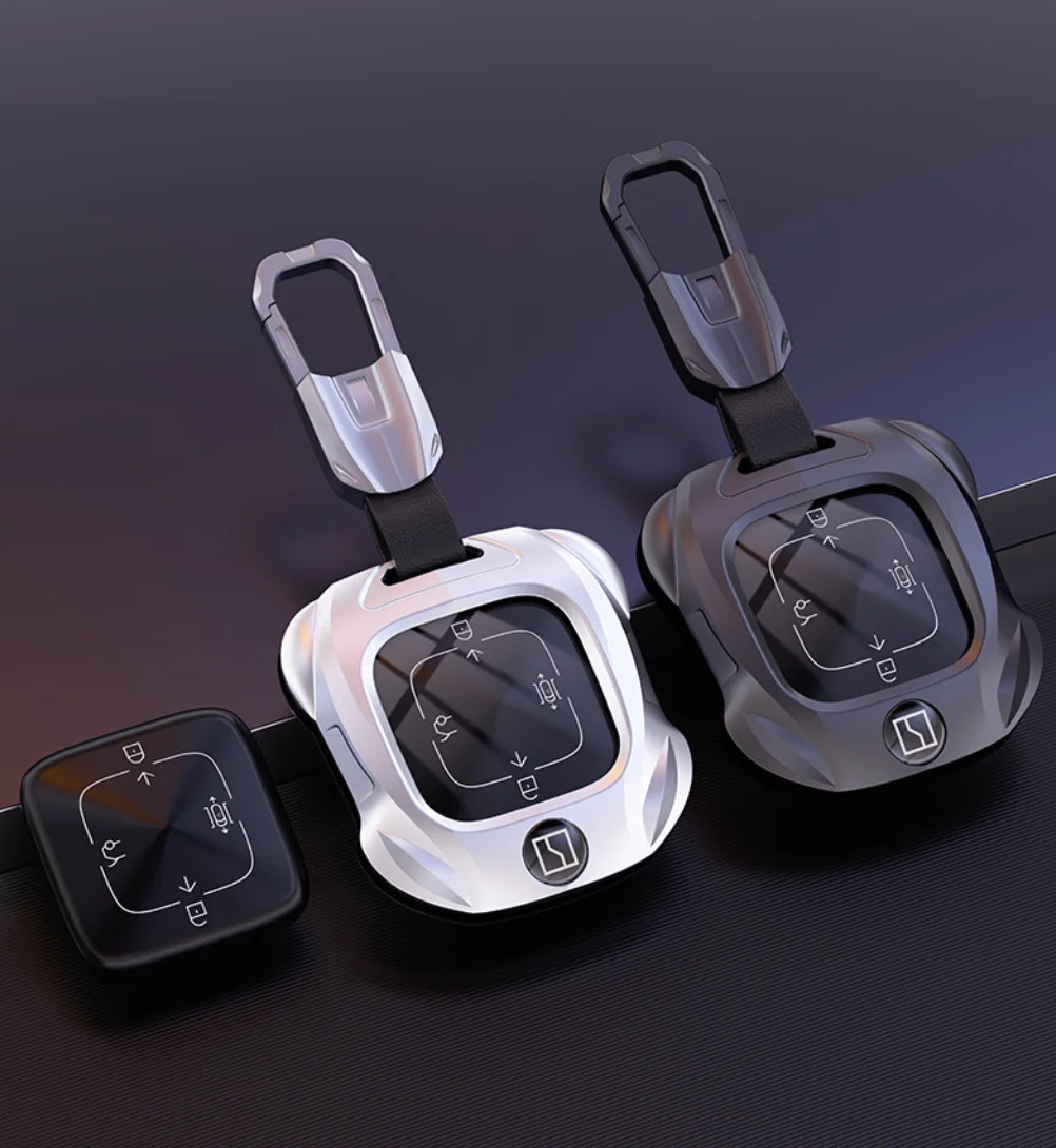 Чехол-держатель для смарт-ключа из цинкового сплава и ТПУ с цепочкой для Zeekr MIX 7X 8X 001FR 007 009, аксессуары для интерьера автомобиля