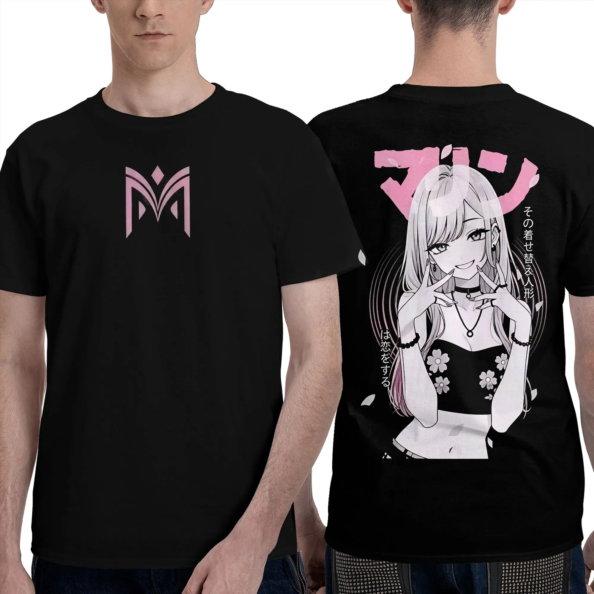 Men T Shirt Kitagawa Marin T-Shirts Hipster My Dress-Up Darling Summer Tee Shirt Y2K Basic Custom Logo Pure Cotton Tops Gift