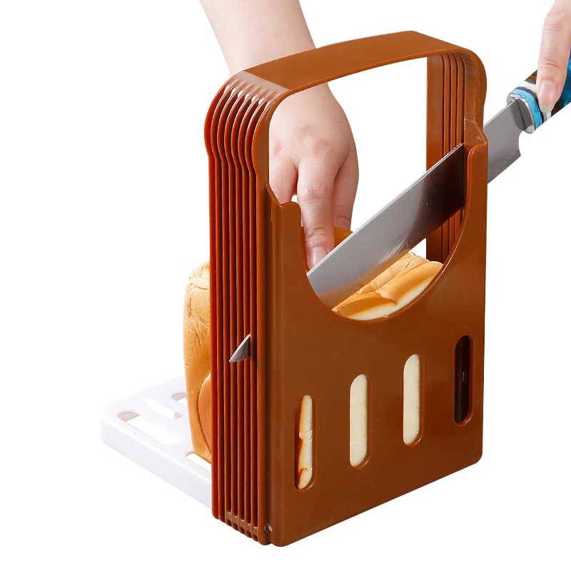 Bread Slicer, Toast Slicer, Foldable Slicer, Color Box, Baking Tool Cutter