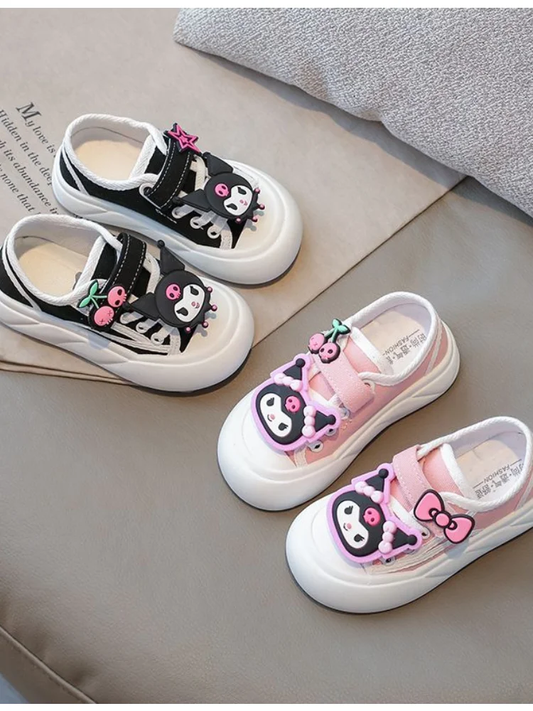 Sanrio meninas sapatos kurom 2025 primavera outono novos esportes casuais sapatos respiráveis para meninas estudantes confortável macio moda