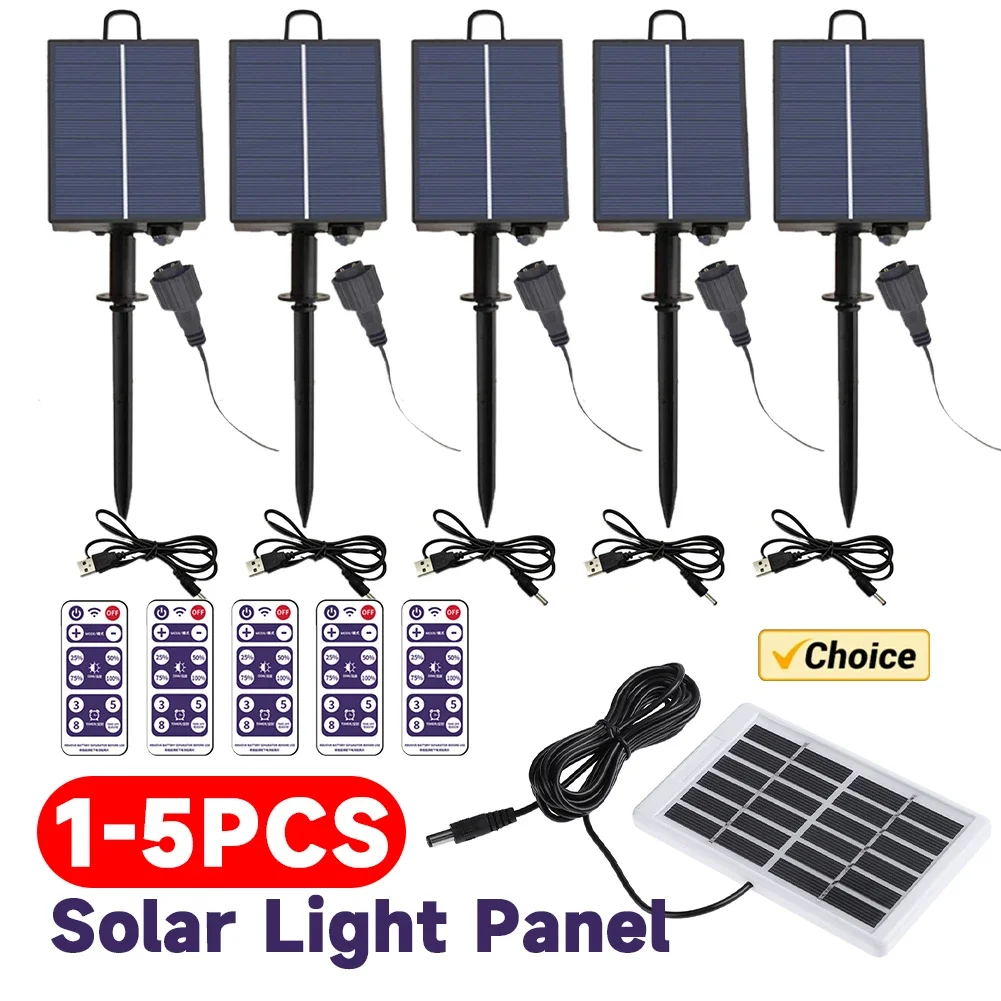 5-1PCS Zestaw baterii słonecznych Zasilany litowo-jonowy panel świetlny z wiertarką i zdalnym sterowaniem do lampy LED DIY