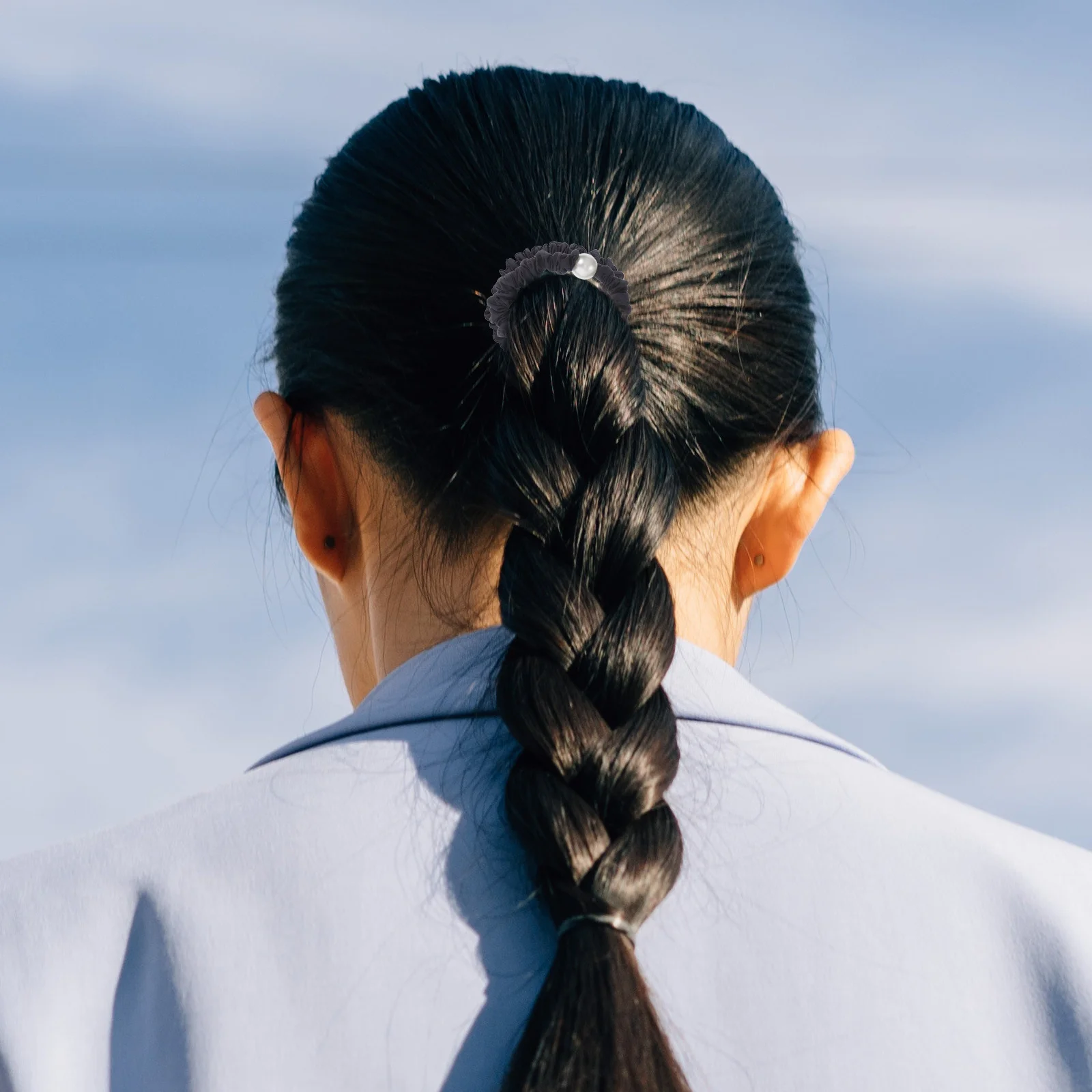 

3pcs Pearl Ties Elastic Boho Scrunchies Faux Pearl Rope Ponytail Holders For Women Girls Thick Curly Hair Stretchy Fashion Hair