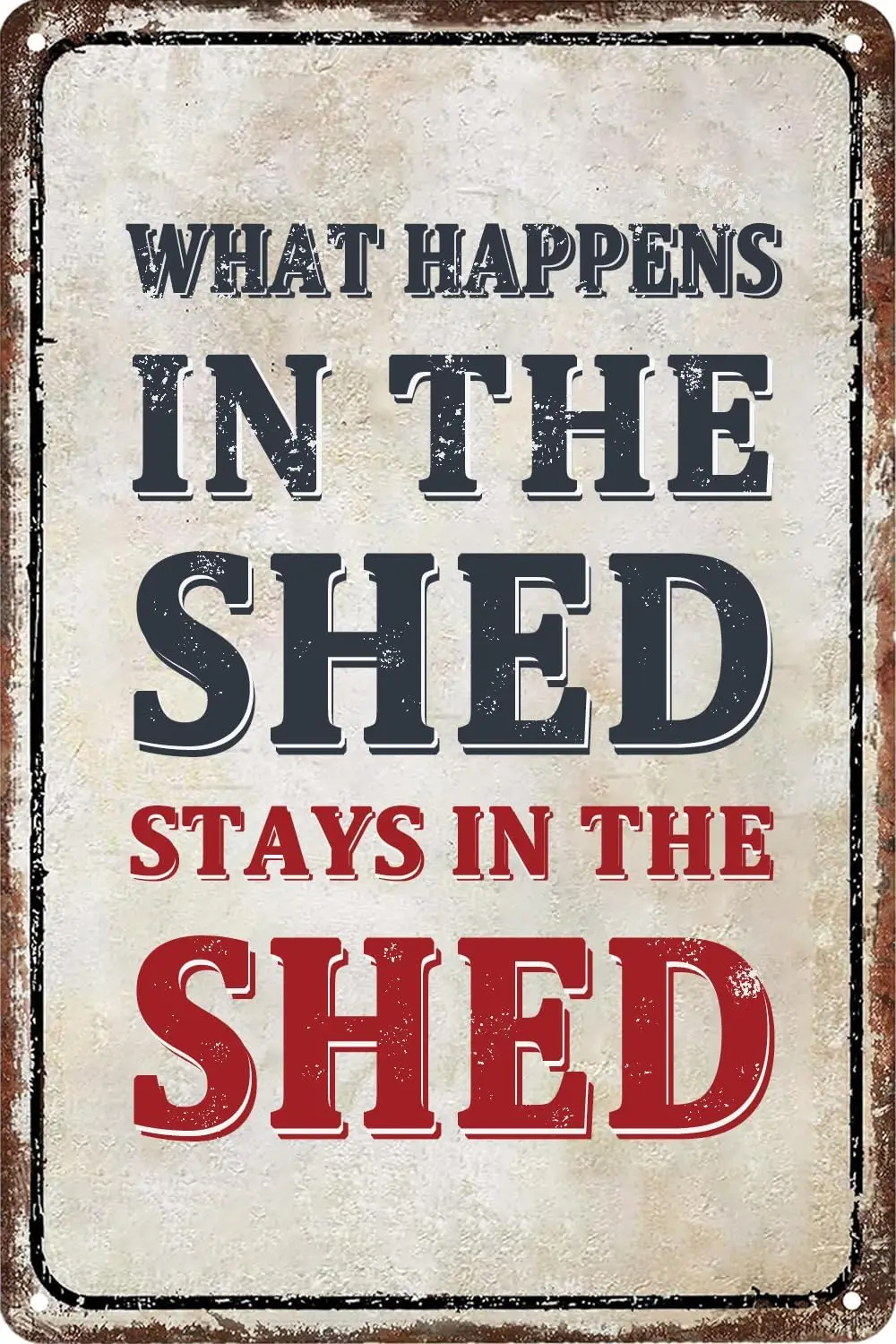Funny Bar Sign Garage Decor Vintage Metal Tin Signs What Happens in The Shed Stays Office Decorations Home