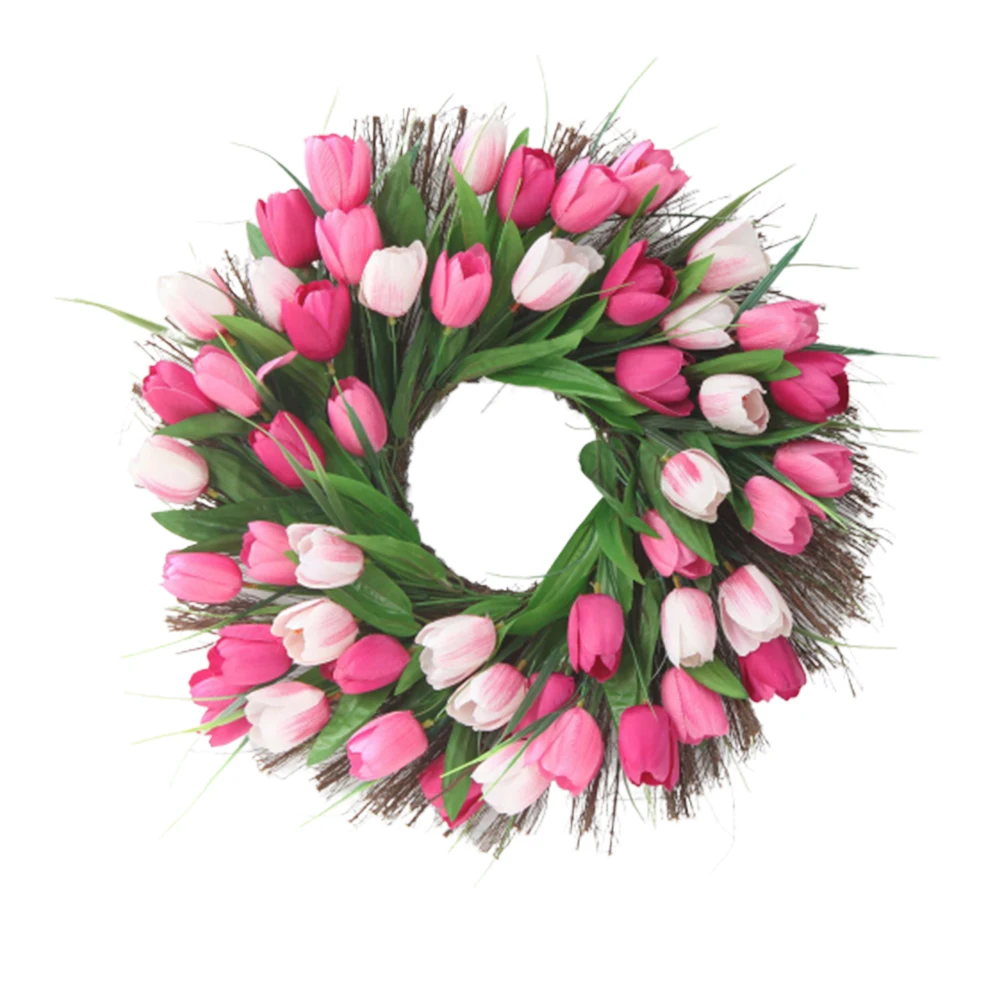 

Simulated Tulip Garland Decorative Fake Flowers Wedding Party Cloth Rattan Material Lightweight Photography Holiday DIY