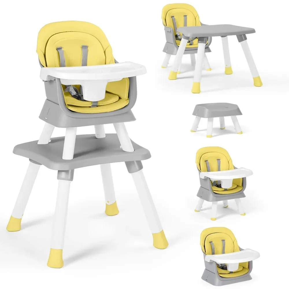 Baby High Chair, 8 in 1 Convertible Highchairs for Babies and Toddlers, Children Dining Booster Seat/Kids Building Block Table