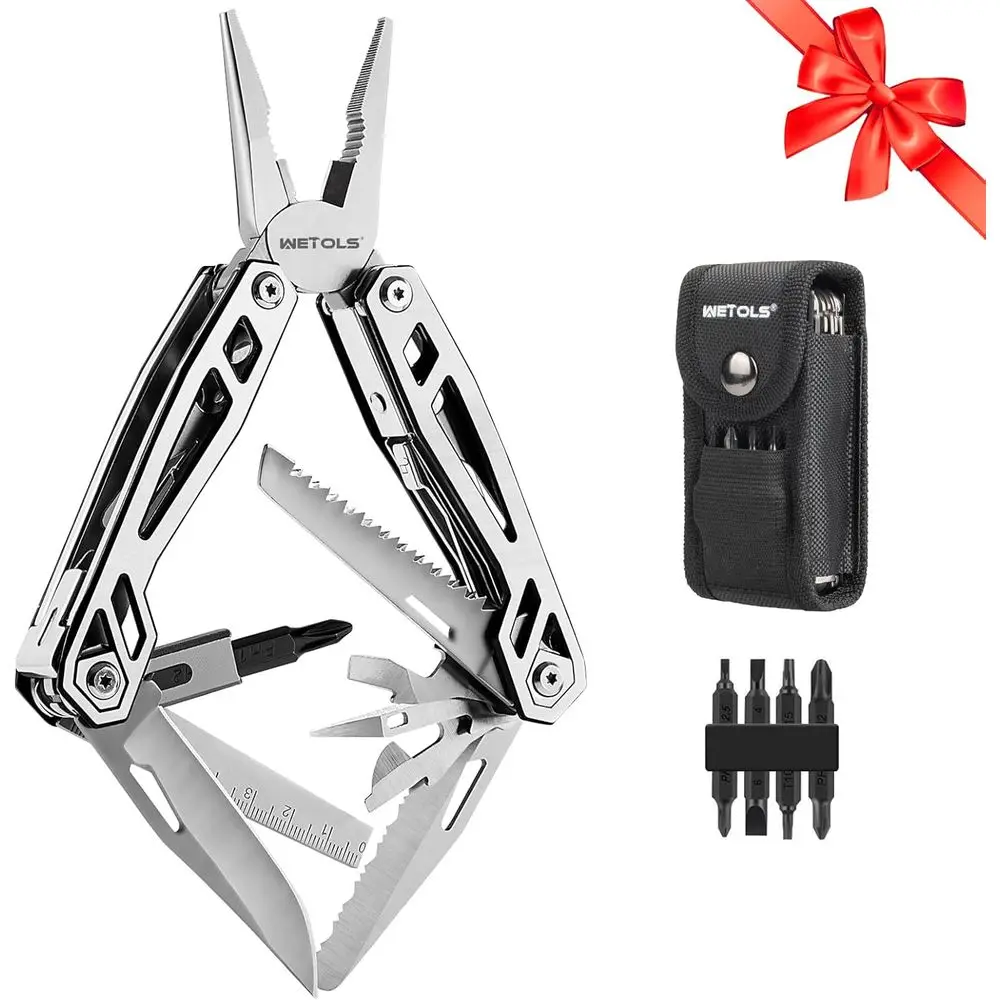 

All-in-One 21 Function Stainless Steel Pliers with Screwdrivers, Self-Locking Multi-Tool for Everyday Carry, Perfect for Home, C