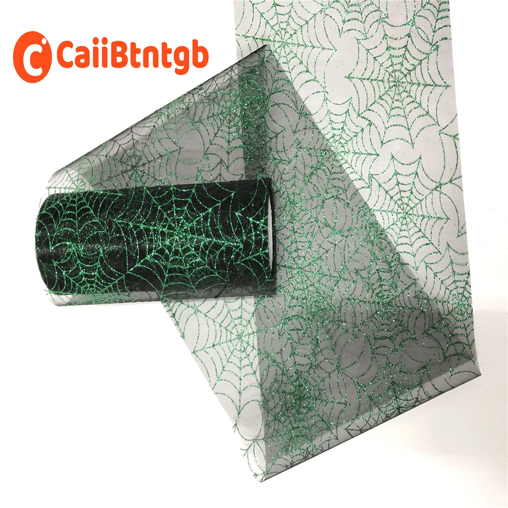 15cm * 10 yards Glitzer Halloween Tüll Roll Spinnennetz Muster für Girlande machen Dekoration DIY – Detail 8