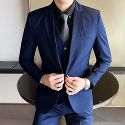 The New Boutique 6XL (Blazer + Vest + Trousers) Men's Suit Fashion Business Italian Style Wedding Gentleman Dress Formal 3-piece