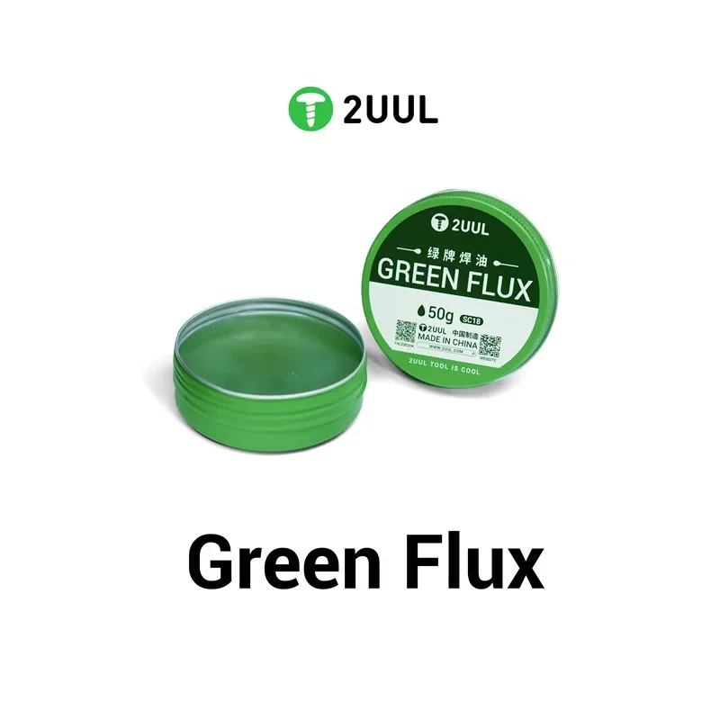 2UUL SC18 Green Solid Flux for Mobile Phone Electronic Motherboard Welding Oil Easy to Store No Smoke Wleding Flux Oil