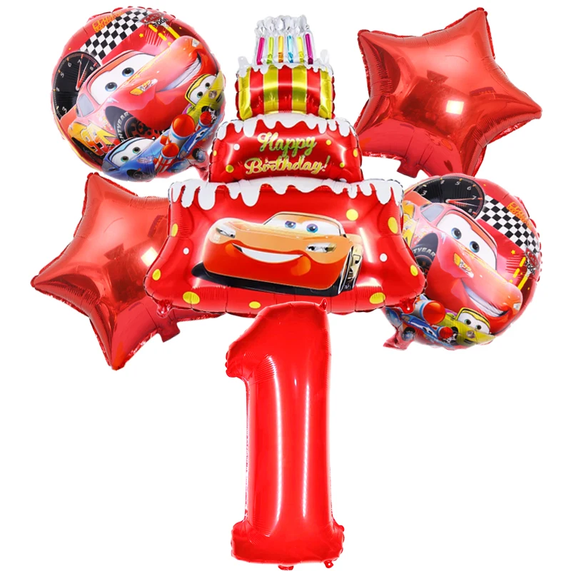 1set Cartoon Disney Cars Foil Balloons Lightning McQueen 32Inch Number Baby boy car Air Balloons Birthday Party Decor Kids Toys