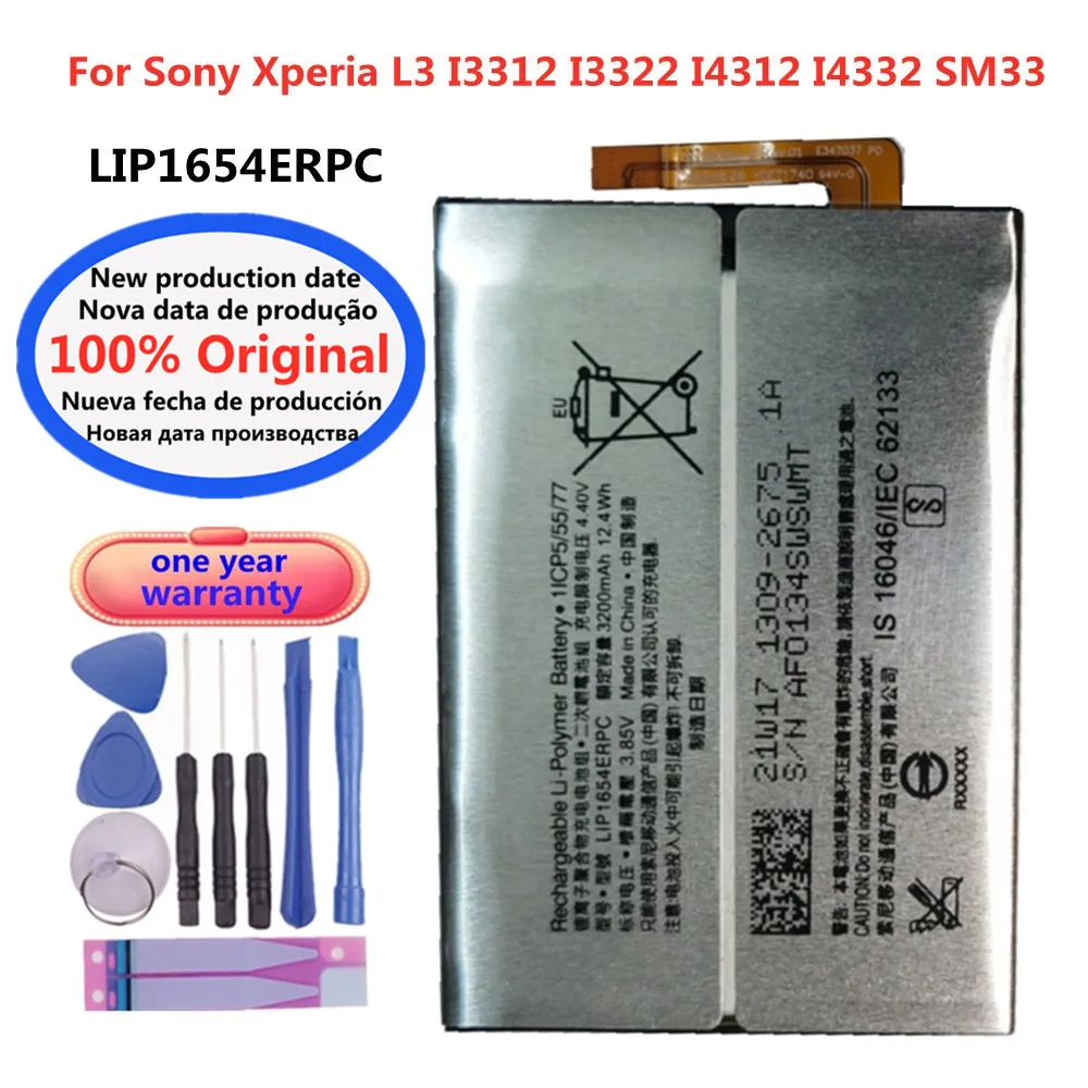 3.8V 3200mAh LIP1654ERPC Replacement Battery For Sony Xperia L3 I3312 I3322 I4312 I4332 SM33 LIP1654 SNYS1654 Phone Batteries